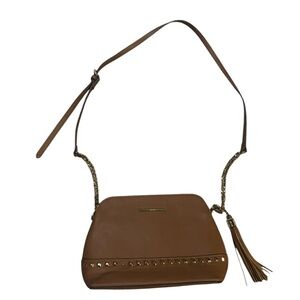 Aldo Elroodie Crossbody Purse Cognac‎ Brown with Gold Hardware